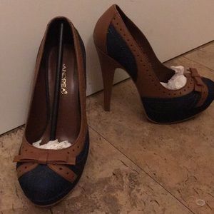 Denim with brown Heels